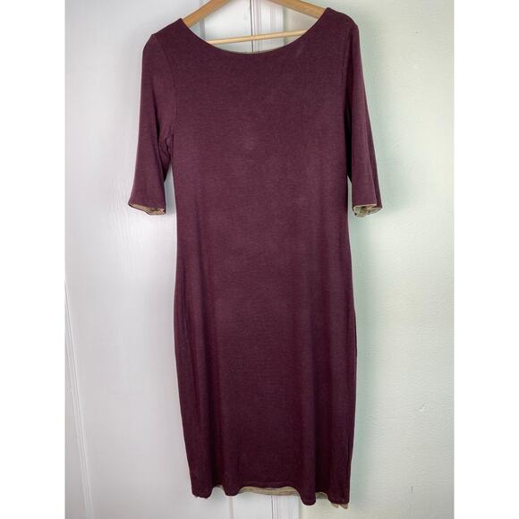 prAna Johann Foundation Women's L Purple and Striped Reversible Knit Midi Dress - Picture 5 of 7